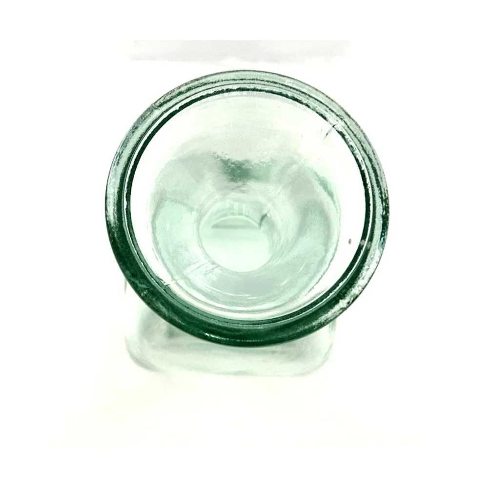 Green Glass Decanter Bottle w/ Cork Stopper Barware